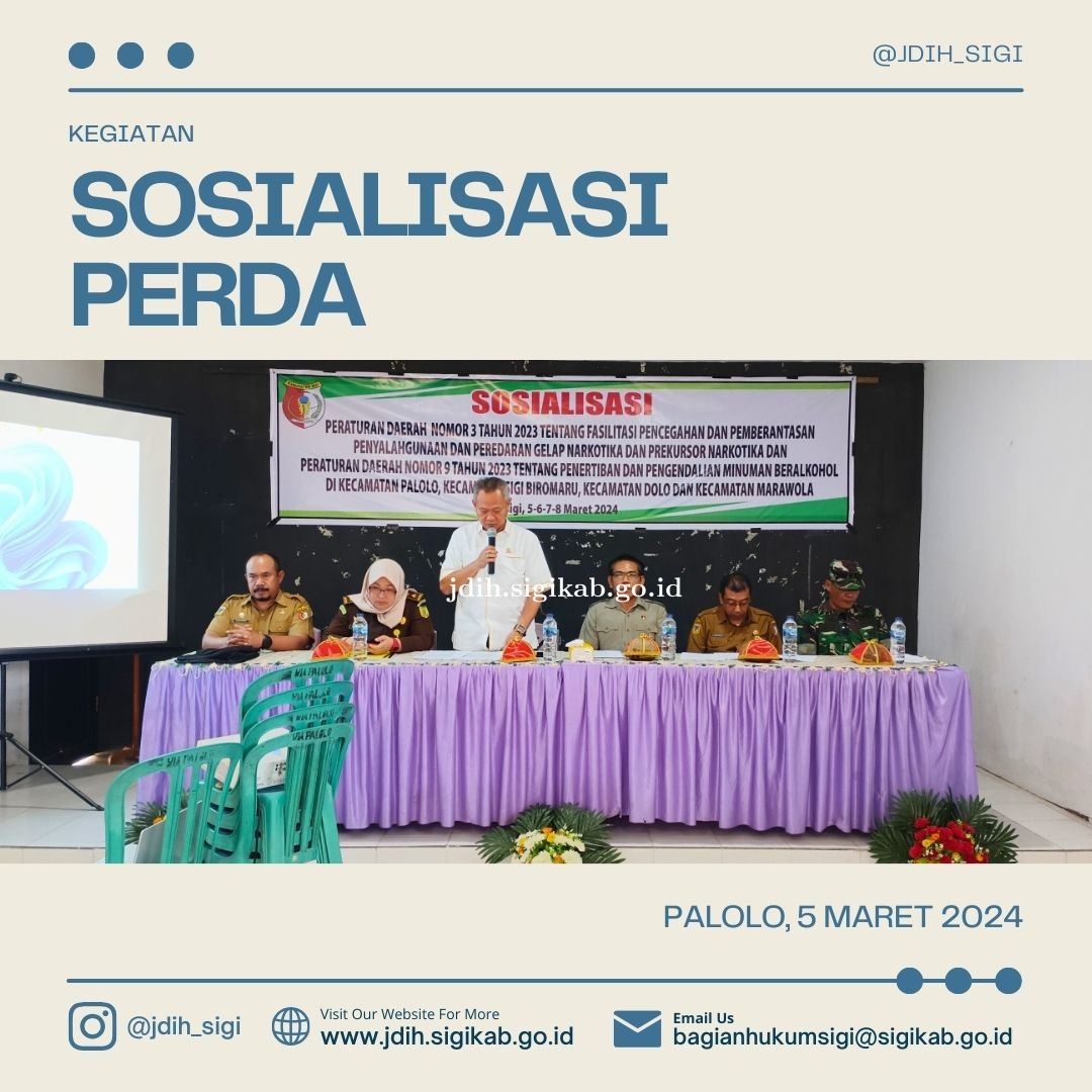  Sosialisasi 2 buah Peraturan Daerah Kec. Palolo