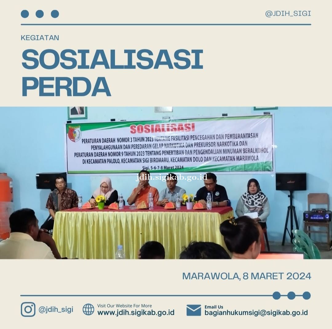 Sosialisasi 2 buah Peraturan Daerah Kec. Marawola